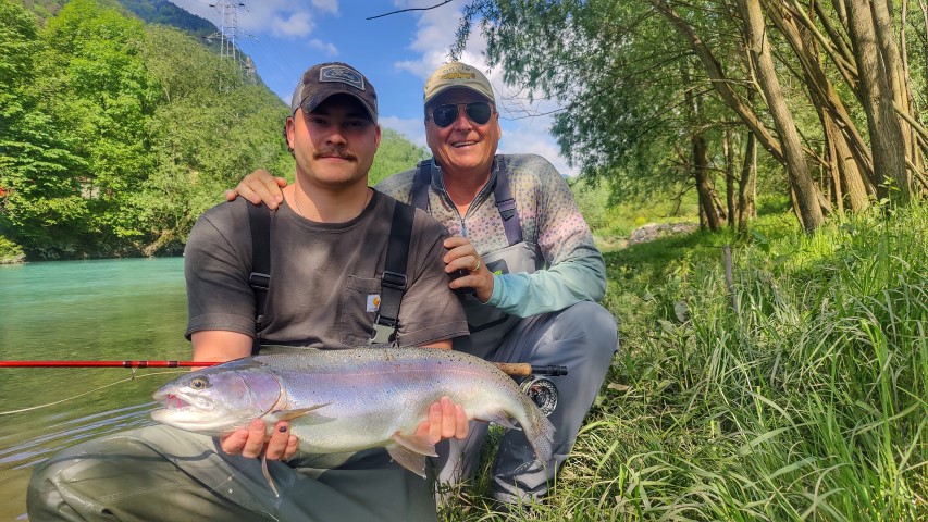 father son fishing.